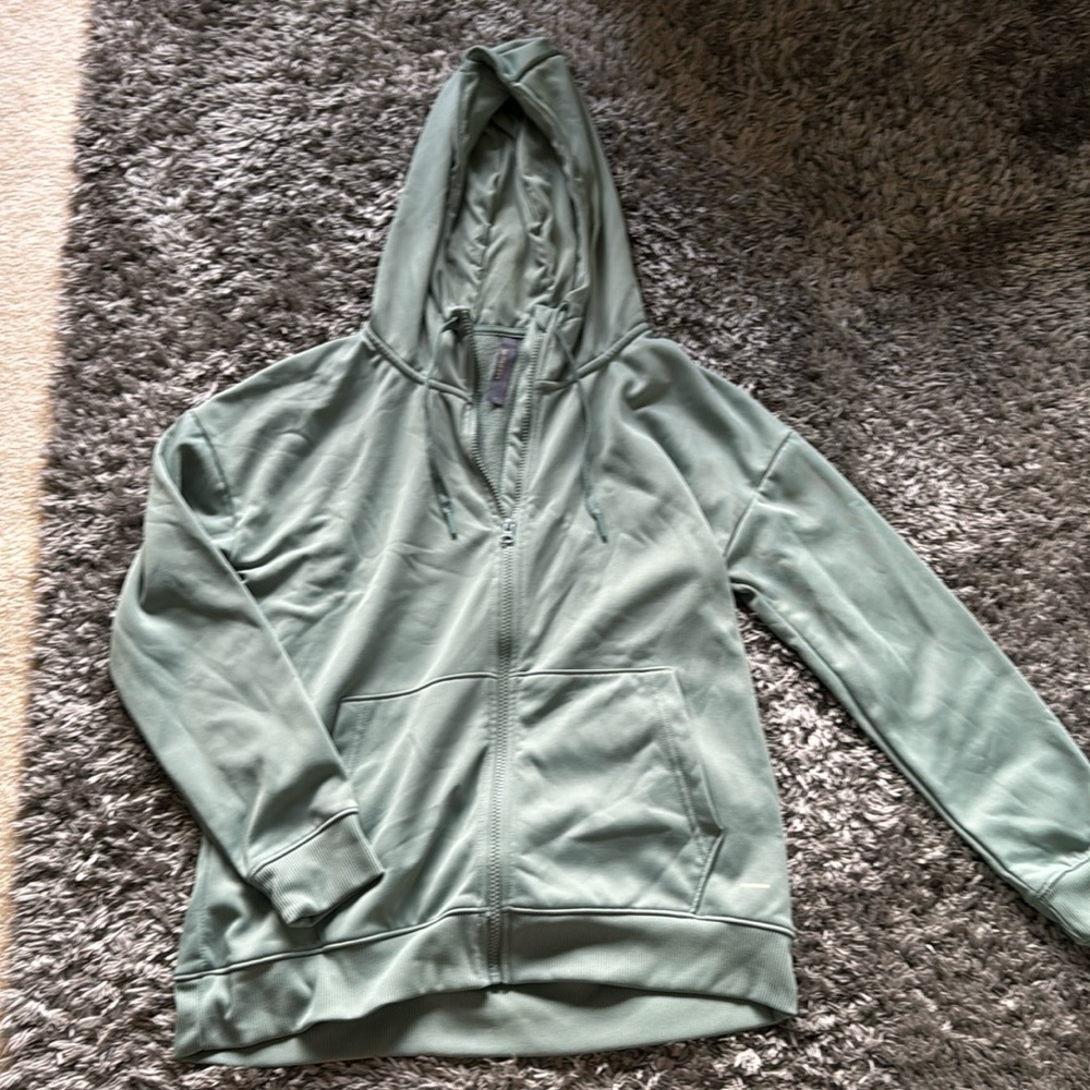 Blue-green zip up